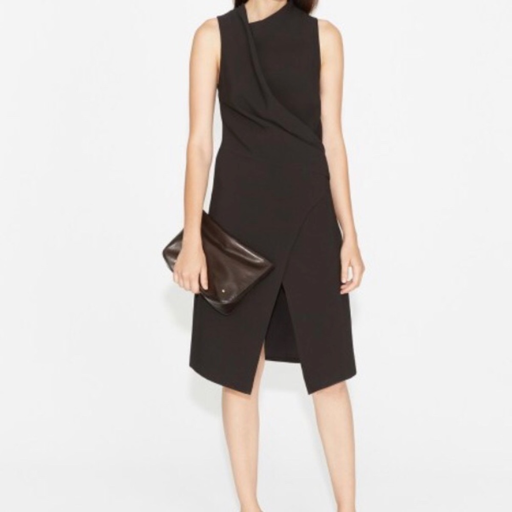 HALSTON DRAPED FRONT DRESS